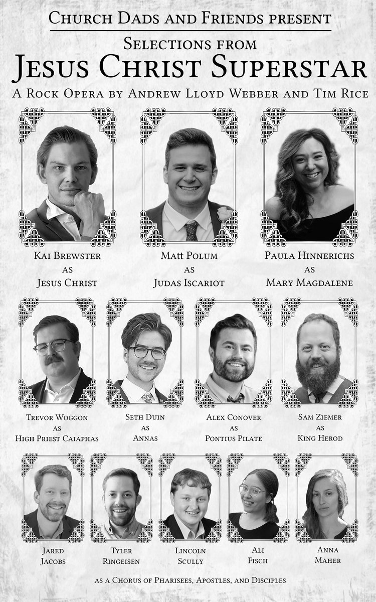 ChurchDads's tweet photo. Church Dads is proud to present Selections from "Jesus Christ Superstar", featuring all your favorite dads and friends old and new. 45-minute album headed to Bandcamp on April 15th!

https://t.co/4kQSSR3Ae3 https://t.co/m5Gn3iG9ac