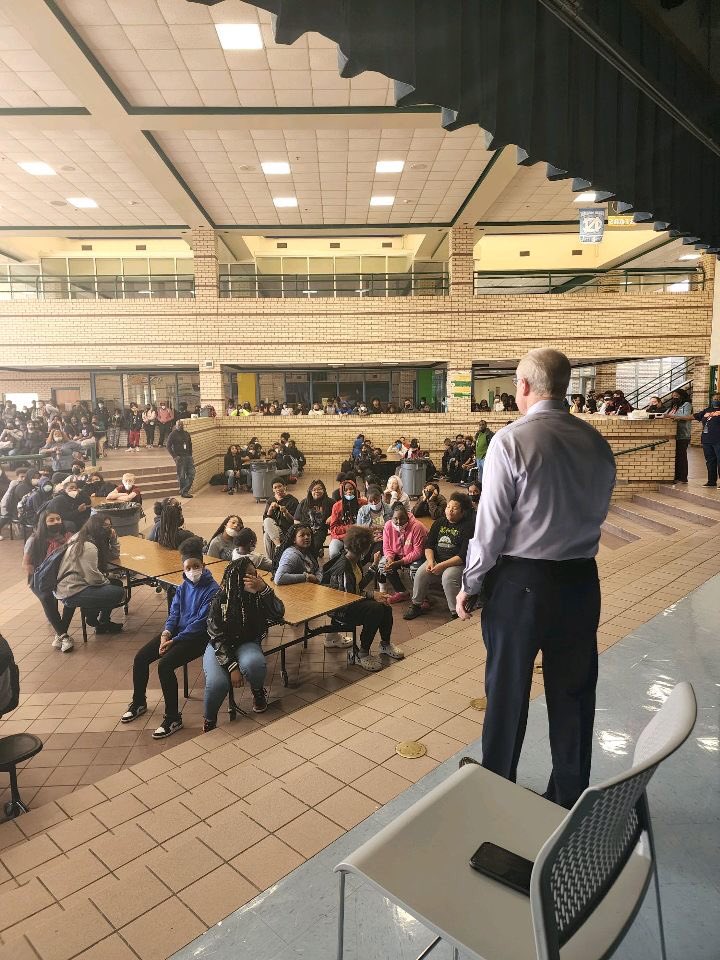 Judge Kirk speaking with students at <a href="/DeSoto_WestMS/">DeSoto West Middle School</a> and <a href="/CSMcCowanMiddl1/">C.S. McCowan Middle School</a> regarding attendance and truancy issues. #AttendanceMatters