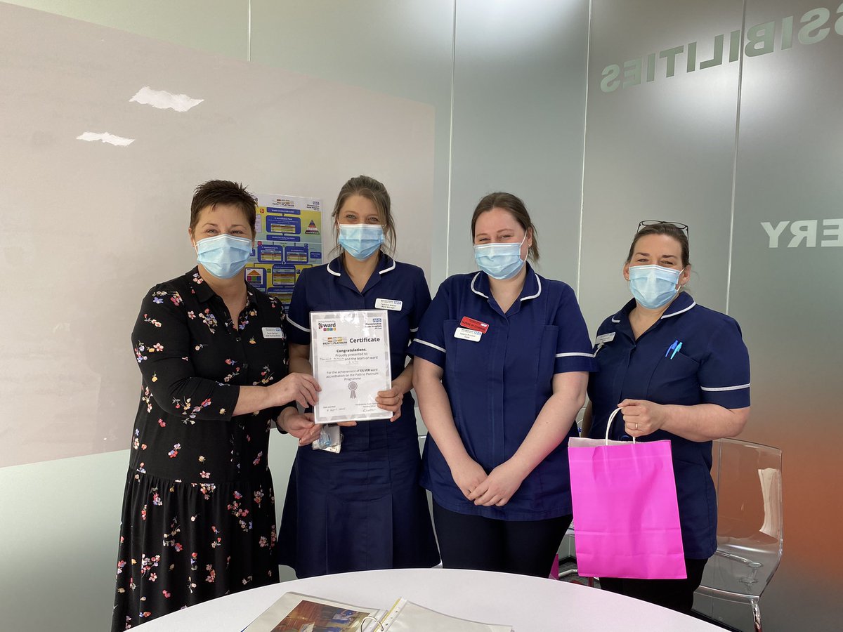 JackieE98151429's tweet photo. It has been a long journey in our ward accreditation programme, #path2platinum, but we got there, celebrating the hard work and dedication from our ward staff. First 5 wards recognised for consistently improving quality of care for patients. @PaulaGardner64 https://t.co/hPSsRI6sht