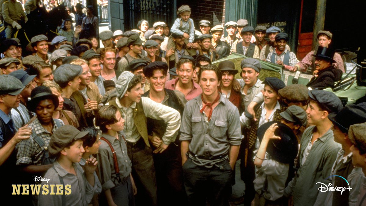 DisneyPlus's tweet photo. Have you heard the news? 🗞🗣 It’s the 30th anniversary of Newsies! 

Newsies (1992) is streaming on #DisneyPlus! https://t.co/8knbr8J8Yq