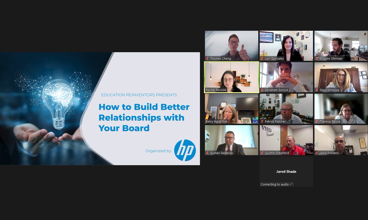 LoriGonzalezEDU's tweet photo. Another awesome session with @HP Education Reinventors. Thank you to all of the Superintendents in attendance. Ideas and experiences shared are critical for our future success.#changeagents @QShepherd @Supt_Balderas @tdugan75 #EveryLearnerCounts #LeadwithHeart https://t.co/2EFgnfXZW3