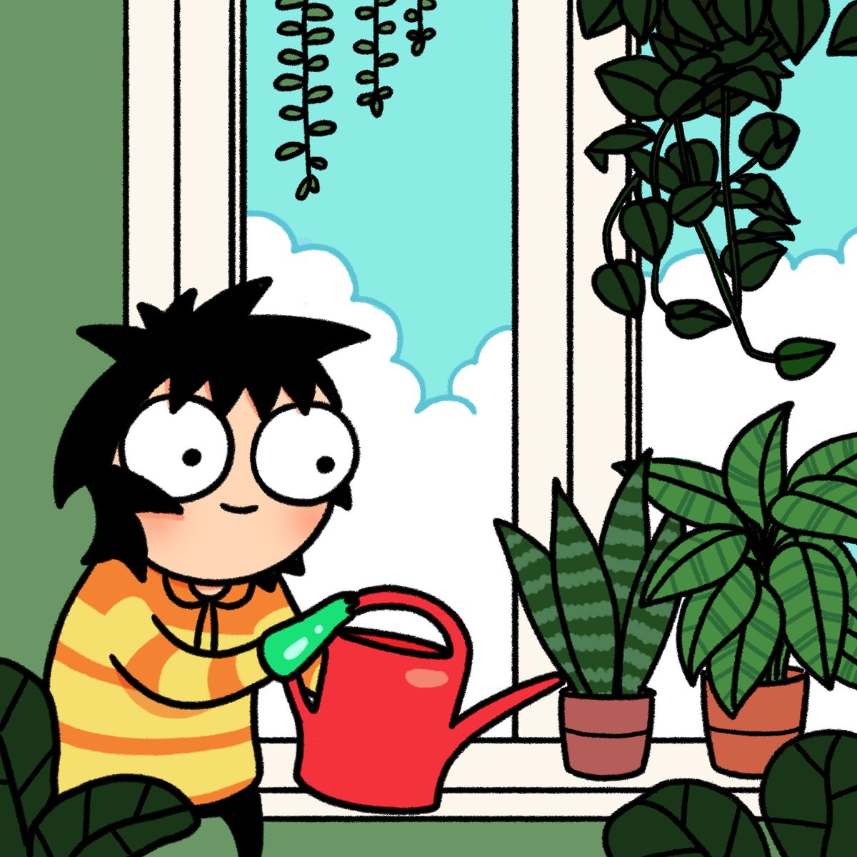 Today's checklist: 1) Water all of your plants and 2) Check out what's going on with my new game, FUTURE ME PROBLEMS. 