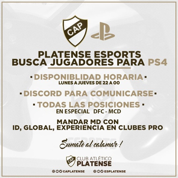 Desde el lunes 22 40, especialmente DFC Y MCD.
<a href="/esplatense/">Esports Club Atlético Platense</a>.