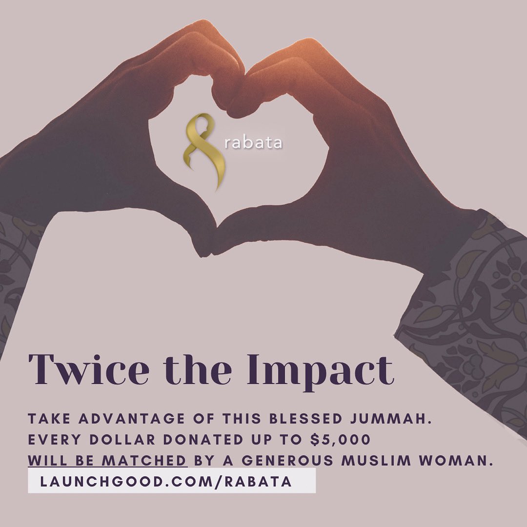 Rabata_Org's tweet photo. Happy first Jummah of Ramadan! Rabata is excited to present a beautiful opportunity to make DOUBLE our donation impact. If we raise $5,000 today, Friday April 8th, a generous positive cultural change-maker will MATCH this donation! https://t.co/ouTayBX7Kj https://t.co/H3VIztkiCI