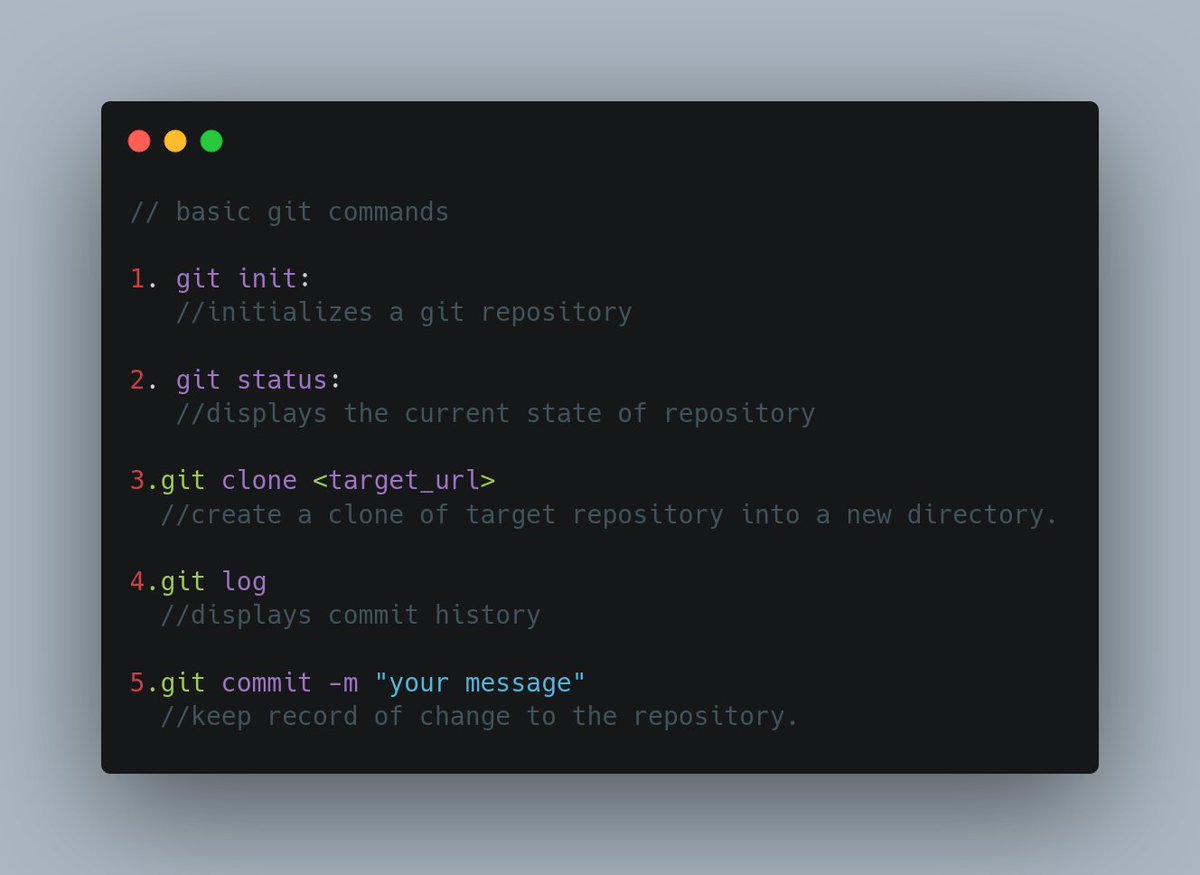 Basic git commands