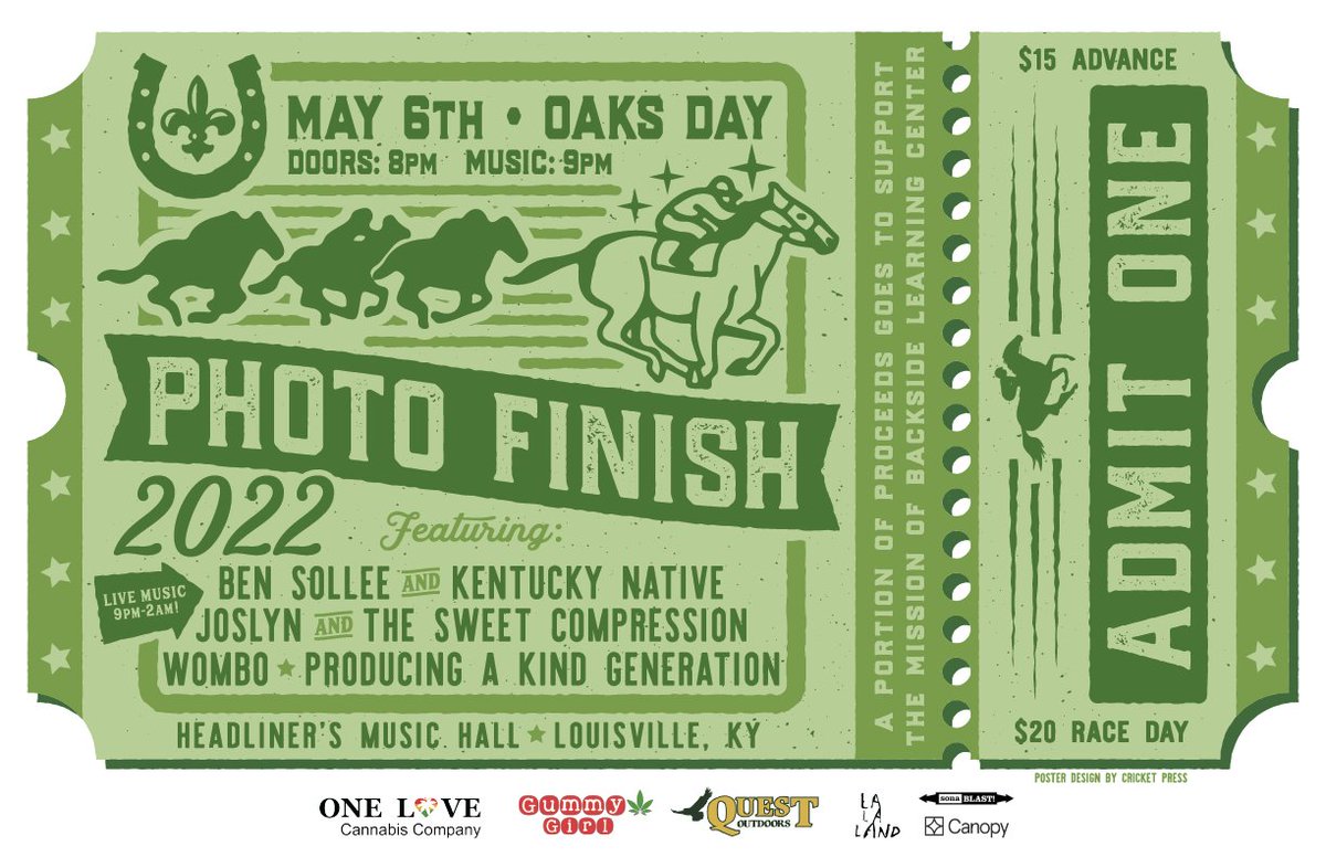 bensollee's tweet photo. Just announced! I'm curating the unofficial #oaksday2022 after-party at @Headliners502 with #Kentucky talent @JoslynAndTSC, @womborocks,  @PAKGWORLDWIDE.  Have fun while supporting @Backside_LC! Tickets on sale now: 

https://t.co/OLn932F5gU https://t.co/dyR94YB2Sk