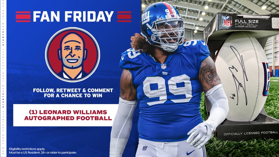 PeteGuelli's tweet photo. Who needs to add something from Leonard Williams to their #Giants collection? Or start one 😄 RT, Comment, Follow for a chance to win! #FanFriday #TogetherBlue #BigCat https://t.co/irJkFX3r0H