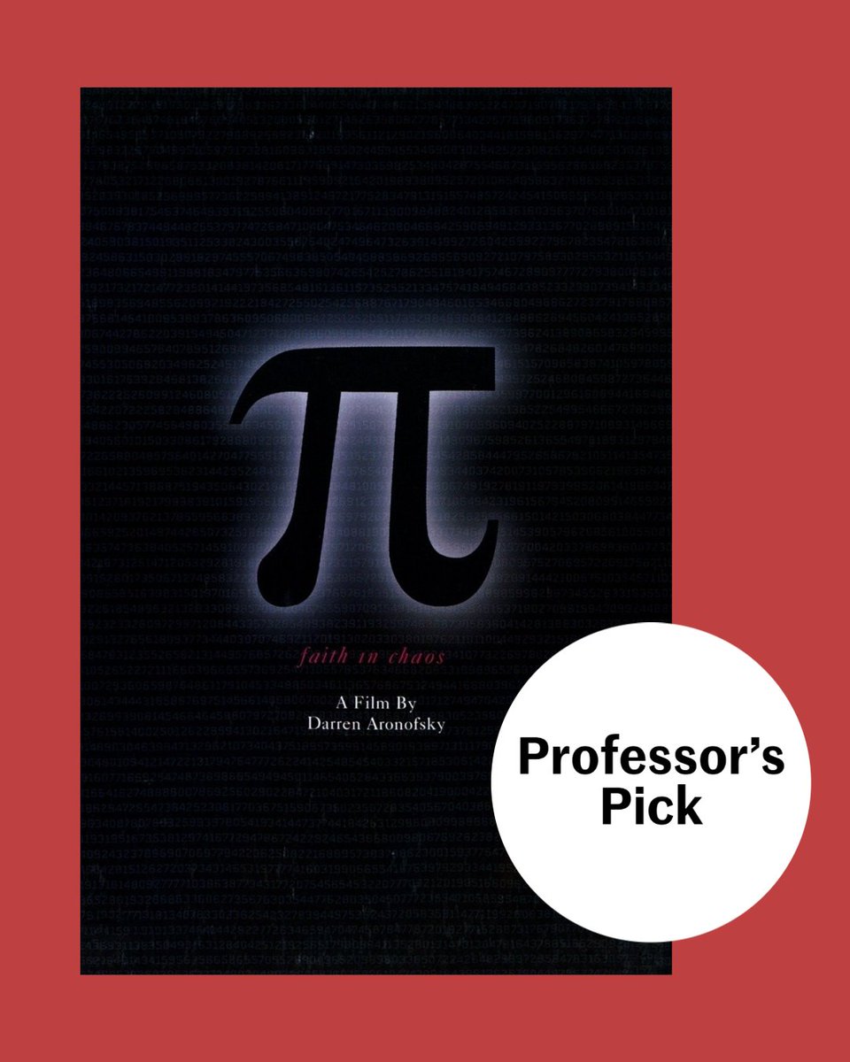 SEUScience's tweet photo. Dr. Mitch Phillipson, Assistant Professor of Mathematics, recommends watching the 1998 Darren Aronofsky film "Pi." 🎥

Dr. Phillipson tells us, "It explores a mathematician's journey chasing patterns until he believes he has found a pattern for everything." 😵 

#professorspick https://t.co/2UDsxYXw8A