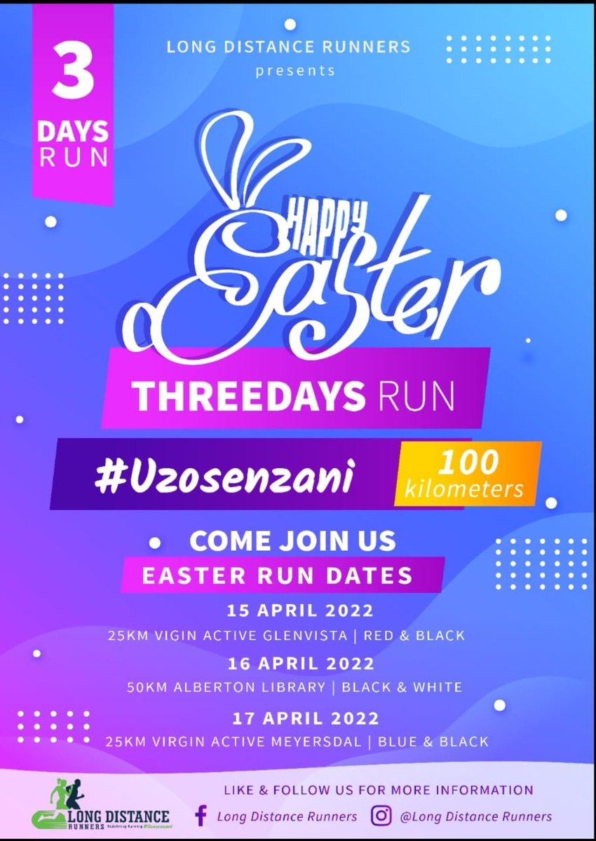 Buhlep's tweet photo. #Easter100 as promised...if you have no plans for Easter weekend mornings come and join the crazy team...Be warned its addictive cos kumnandi 😁🤗 https://t.co/IZQm1n2rPP