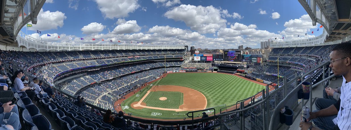 NicklesJayne's tweet photo. Opening Game at Yankee Stadium. First time at this stadium and it’s beautiful! https://t.co/DlTOPAUtHm