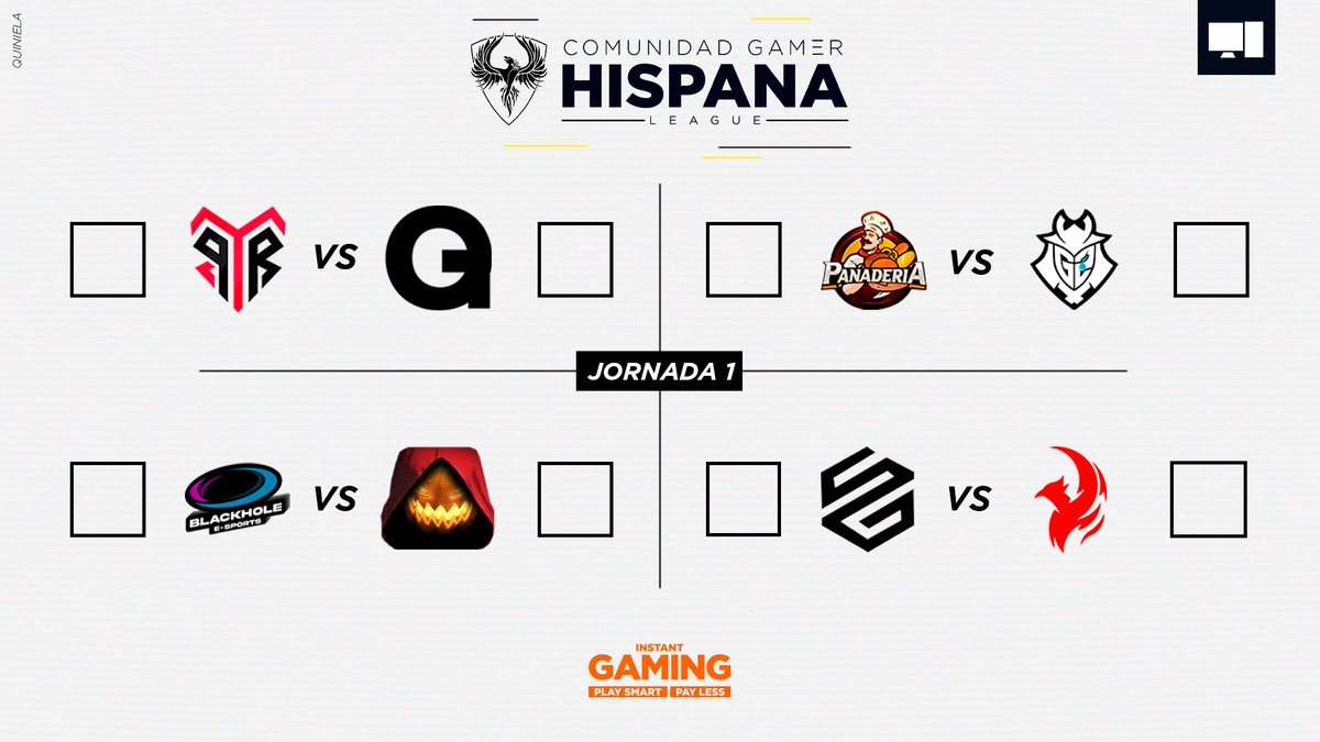 Comunidad Gamer Hispana | CGHLeague (@cgh_league) on Twitter photo ¡Llega...la quiniela de CGH League!😎
Intenta acertar el equipo que se llevará la victoria en cada partido 🤟🏽
¿Podrás conseguirlo...?😬
¡Deja tu quiniela en los comentarios!👇🏽
<a href="/Rainbow6ES/">Rainbow Six España</a> | #CGHLeague 💛 ¡Llega...la quiniela de CGH League!😎
Intenta acertar el equipo que se llevará la victoria en cada partido 🤟🏽
¿Podrás conseguirlo...?😬
¡Deja tu quiniela en los comentarios!👇🏽
<a href="/Rainbow6ES/">Rainbow Six España</a> | #CGHLeague 💛