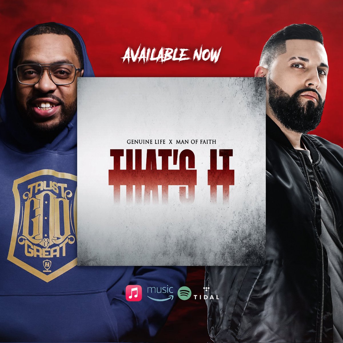 NEW SINGLE 'THAT'S IT' with my boy Genuine Life available everywhere now!!! 😤🎧🔥 #NewMusicFriday #CHH

songwhip.com/genuinelife/th…