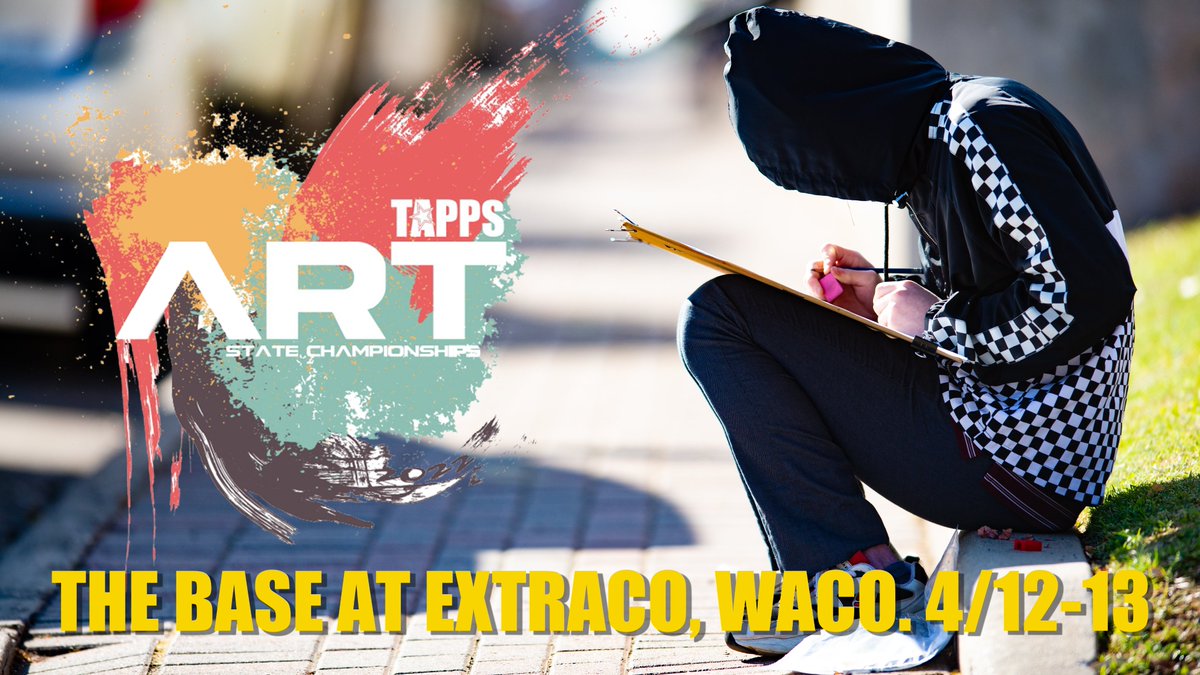 TAPPSart's tweet image. NEXT WEEK! The 2022 #TAPPSart State Championships are in Waco at the Base! We can&apos;t wait to see this year&apos;s submissions!