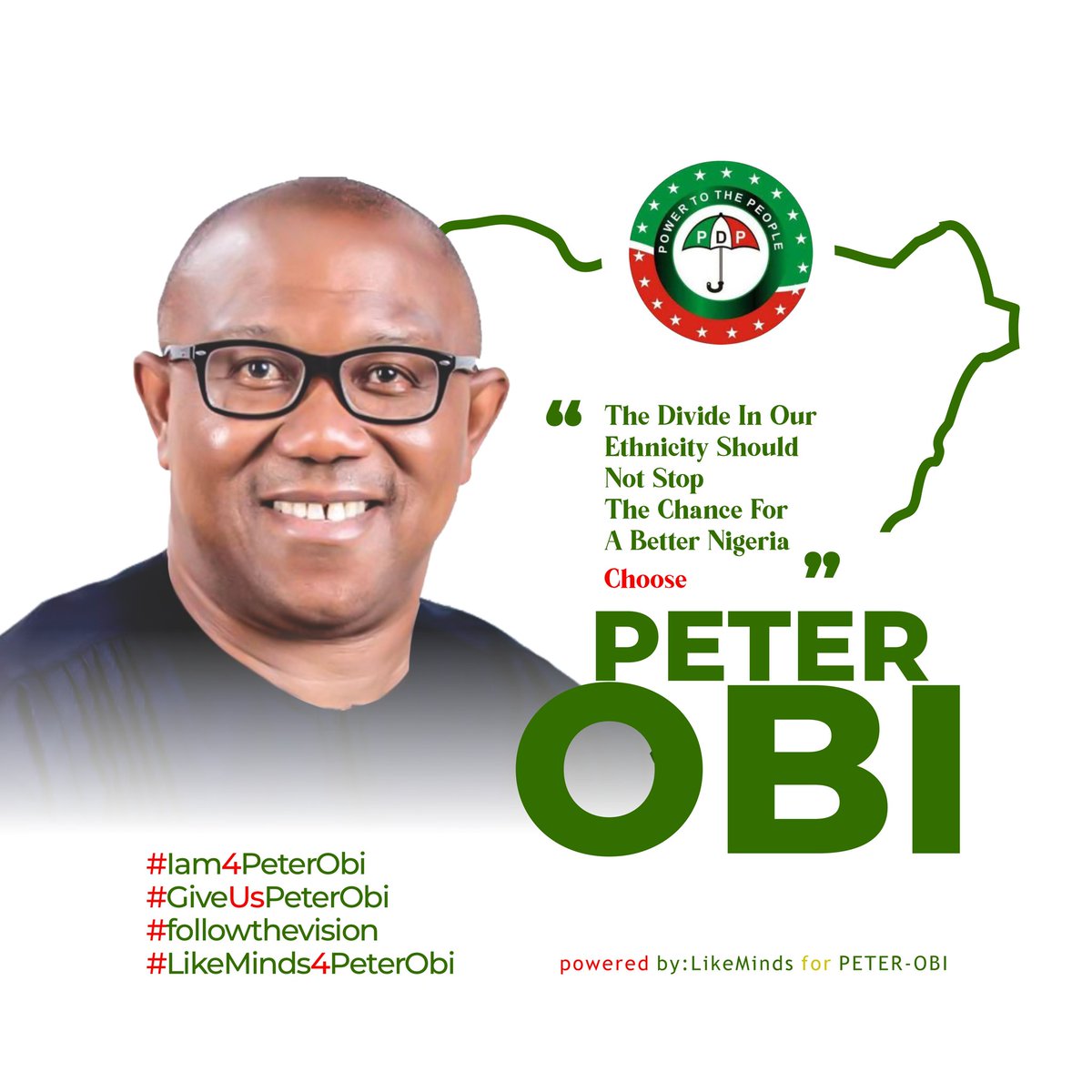 MConnectPlus's tweet photo. His Excellency Peter Obi is set to Unite Nigeria, He will put a stop to tribalistic Interests, Religious Divides and Ethnic Sentimentalism... We must Stand as One Nigeria! ✊🏾 #followthevision #Iam4PeterObi #GiveUsPeterObi #LikeMinds4PeterObi https://t.co/hm9UBI9oIo