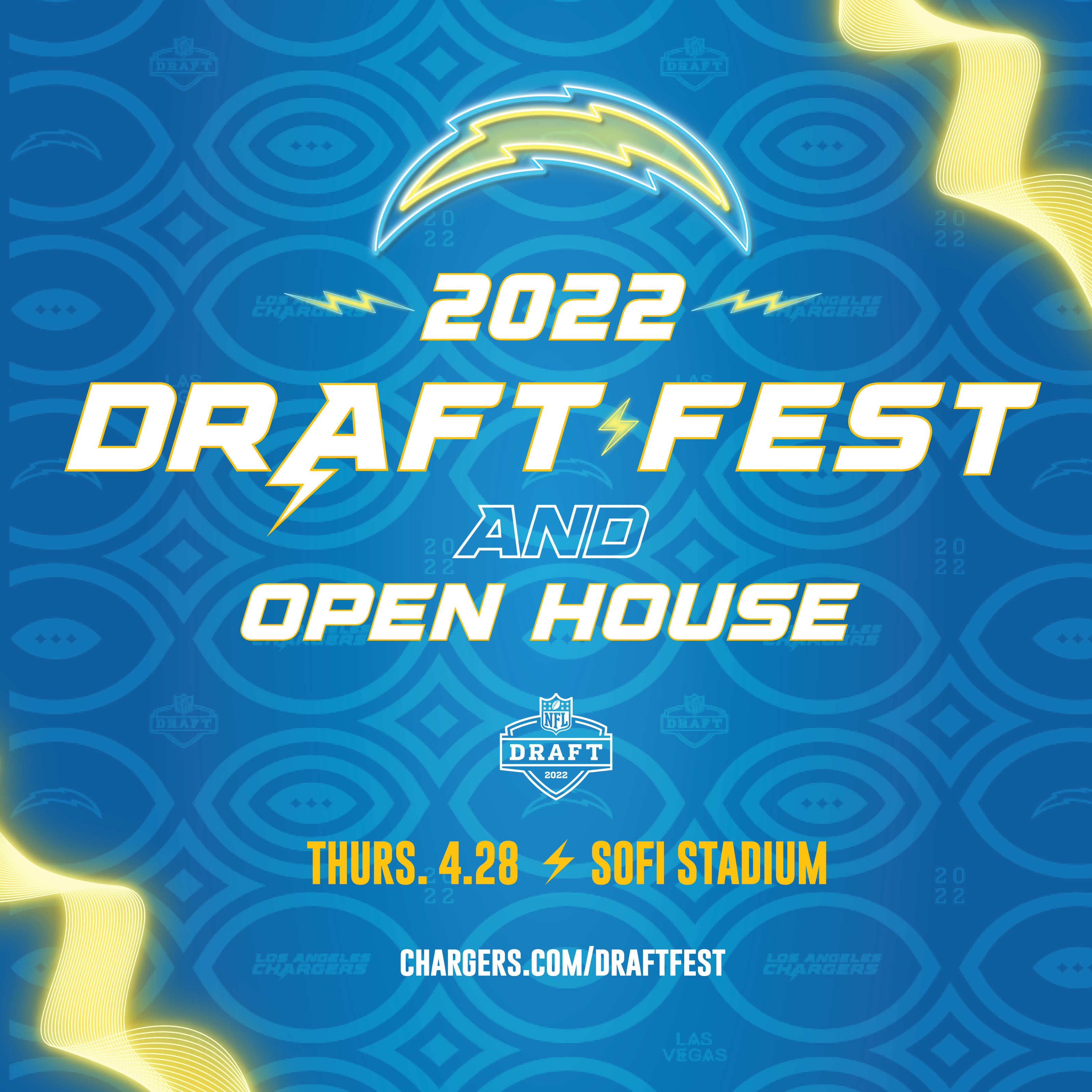 Twitter 上的Los Angeles Chargers：'DRAFT⚡️FEST = DRAFT HEADQUARTERS we'll be  making our first round pick live from the ̶l̶o̶c̶k̶e̶r̶ ̶ war room at  @sofistadium!! get ur free tix »    /