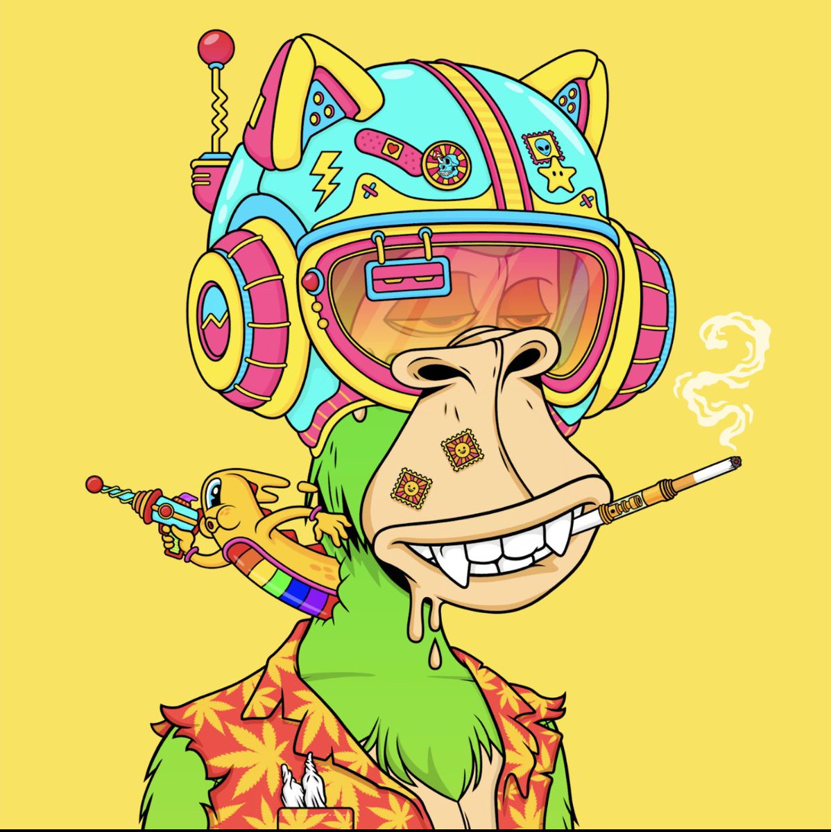 MakeCentsNotWar's tweet photo. Just wanted to say what’s up to my @PsychonautApeD family.. Drop your beauty below in the comments & tell me what you like about yours, so I can check it out.. Here is one of my Beauties!! Colorful Artwork is Amazing!! #AllLoveNoHate #GoingPsycho https://t.co/8pnp99vWGc