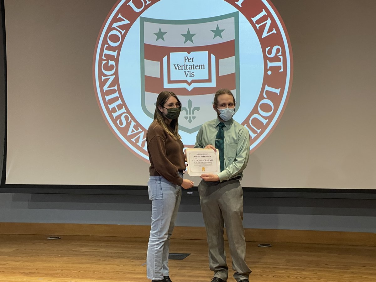 Its_MorganF's tweet photo. Had a wonderful time participating in the 27th Annual Graduate Research Symposium and felt honored to be awarded 2nd place for the engineering category. This was such a great opportunity to learn more about the incredible research being done across the entire WashU community! https://t.co/SZET4t0i7c