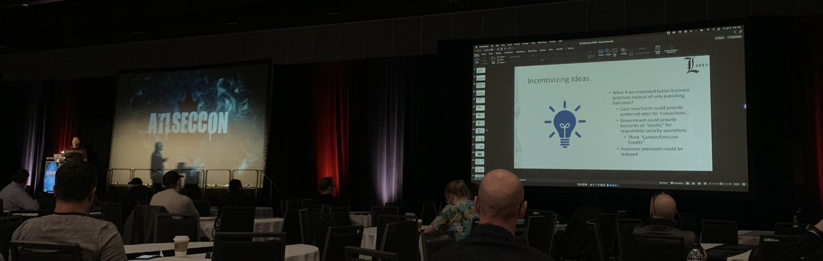 Great session by <a href="/andrewsmhay/">Andrew Hay</a> at <a href="/AtlSecCon/">AtlSecCon</a> talking about the opportunities to incorporate the ‘fun theory’ (or incentives) for organizations to adopt better security practices.