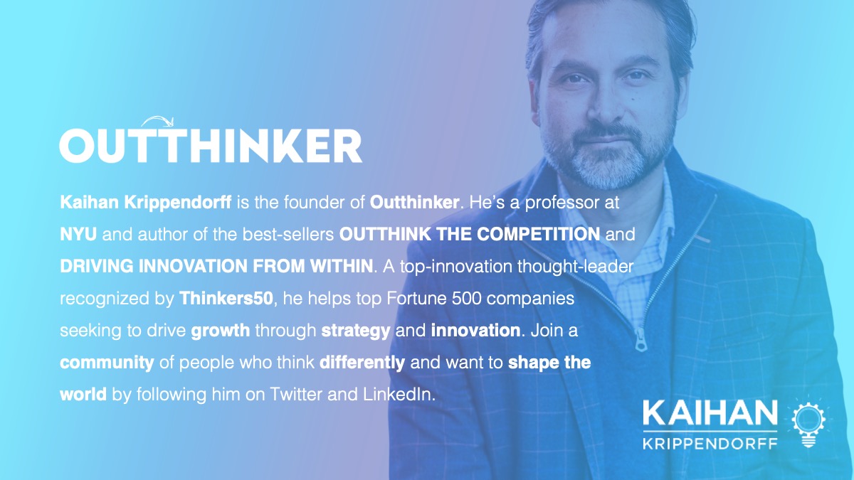 Kaihan's tweet photo. Weekly newsletter
๐ฐ https://t.co/qMopdtQurT
Weekly podcast #Outthinkers
๐ง https://t.co/goQ8GmIx0w
Free strategy & innovation tools
๐ง ๐ https://t.co/a4bItx79C0
Pre-order Outthink the Competition 2022
๐ https://t.co/y1tiGTRlJV https://t.co/pnwQraozqV