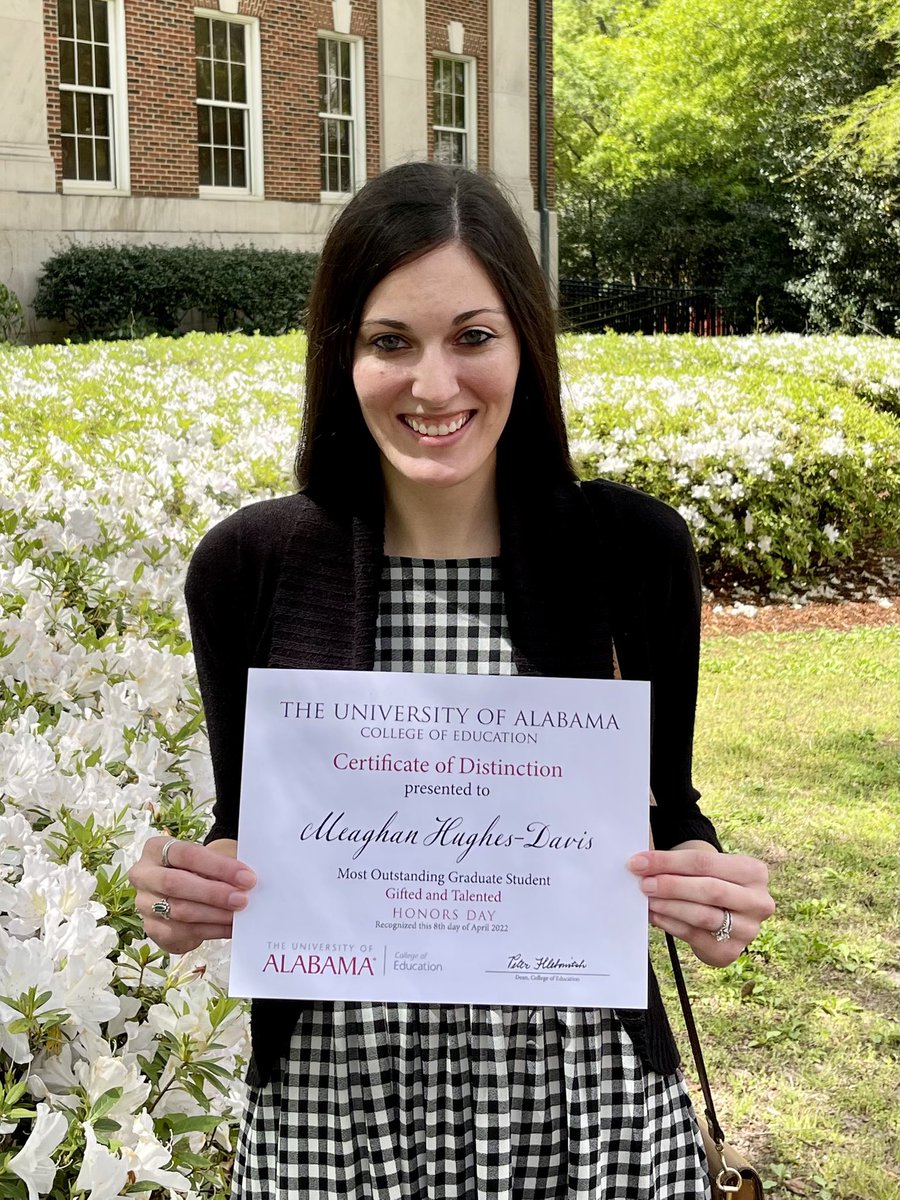 Today I was honored to receive the Most Outstanding Student Award for Gifted Education at the University of Alabama 🎉 Thank you <a href="/_kristenlamb/">Dr. Kristen Lamb</a> and @JenniferLJolly1