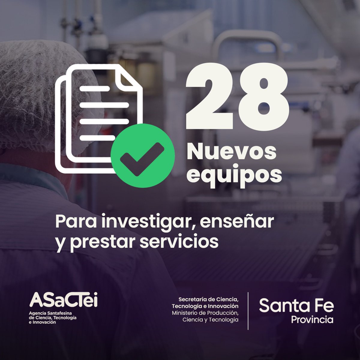 BaimaMarina's tweet photo. Renovamos el parque de equipamientos. +225M: 28 nuevos equipos científicos para investigar, enseñar y prestar servicios. 

Una inversión pionera. Tenemos capacidades enormes: @CONICETDialoga @INTASANTAFE @INTArecon @INTARafaela @INTIargentina @UNLitoral #UNRaf @UNRoficial https://t.co/afzw83VsYB