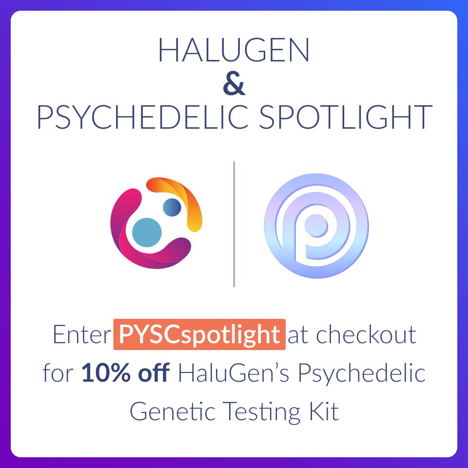 HALUGENSCI's tweet photo. Delighted to have partnered with @PsycSpotlight to promote our Psychedelics Genetic Test Kit.

Enter ‘PSYCspotlight’ at checkout for 10% off your test kit.

Subscribe to @PsycSpotlight for the latest stories in the industry.

#psychedelics #genetictesting #psychedelictherapy https://t.co/71BWga6KNX