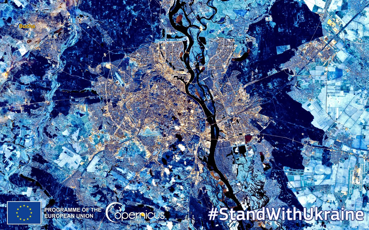 Today <a href="/EU_Commission/">European Commission</a> President <a href="/vonderleyen/">Ursula von der Leyen</a> is on a historic visit to #Kyiv and President <a href="/ZelenskyyUa/">Volodymyr Zelenskyy / Володимир Зеленський</a>

Here is #Ukraine's 🇺🇦 capital as seen in the latest cloud-free #Sentinel2 🇪🇺🛰️ image

#StandWithUkraine #StandUpForUkraine