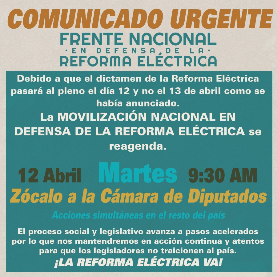 POR LA SOBERANIA NACIONAL, salgamos apoyar esta iniciativa☝🤨NO BASTA CON SOLO COMPARTIR EN REDES Ó USAR HT. Demostremos el apoyo afuera de la Camara de diputados, que se vea el poder del pueblo Mexicano.QUE LA ELECTRICIDAD YA NO SEA UNA MERCANCIA QUE SE VENDA ENTRE PARTICULARES
