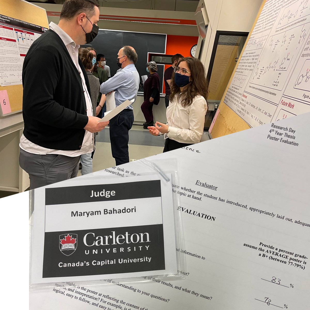 MaryamBahadori9's tweet photo. It was a nice experience to be a poster judge and evaluator at Carleton university😊
#posterevent #chemistry #carletonuniversity https://t.co/Yu7rPjpK5J