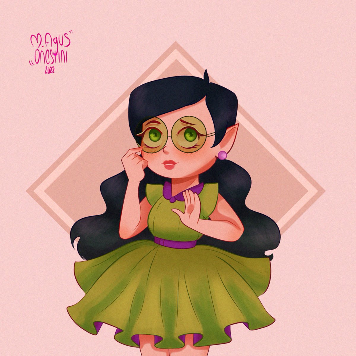 AOnestini's tweet photo. Green dress because yea.
 
#toh #tohfanart #TheOwlHousewillow  #tohWillow   #theowlhousefanart https://t.co/mBbTj4wpO8