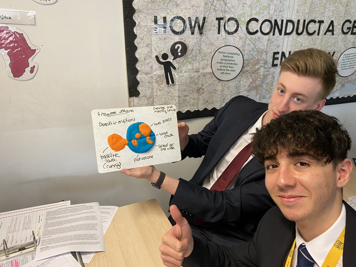 Geog_pha's tweet photo. Some interesting interpretations of the 6 volcano types with year 12 today 👍🏼 have a lovely Easter break ! https://t.co/2WjVHya2nA