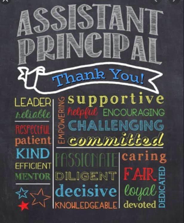 We want to give a big shout out to Mr. Wilson, Ms. Ayala, and Mrs. Cutaia! Happy National Assistant Principal’s week. Thank you for all you do!