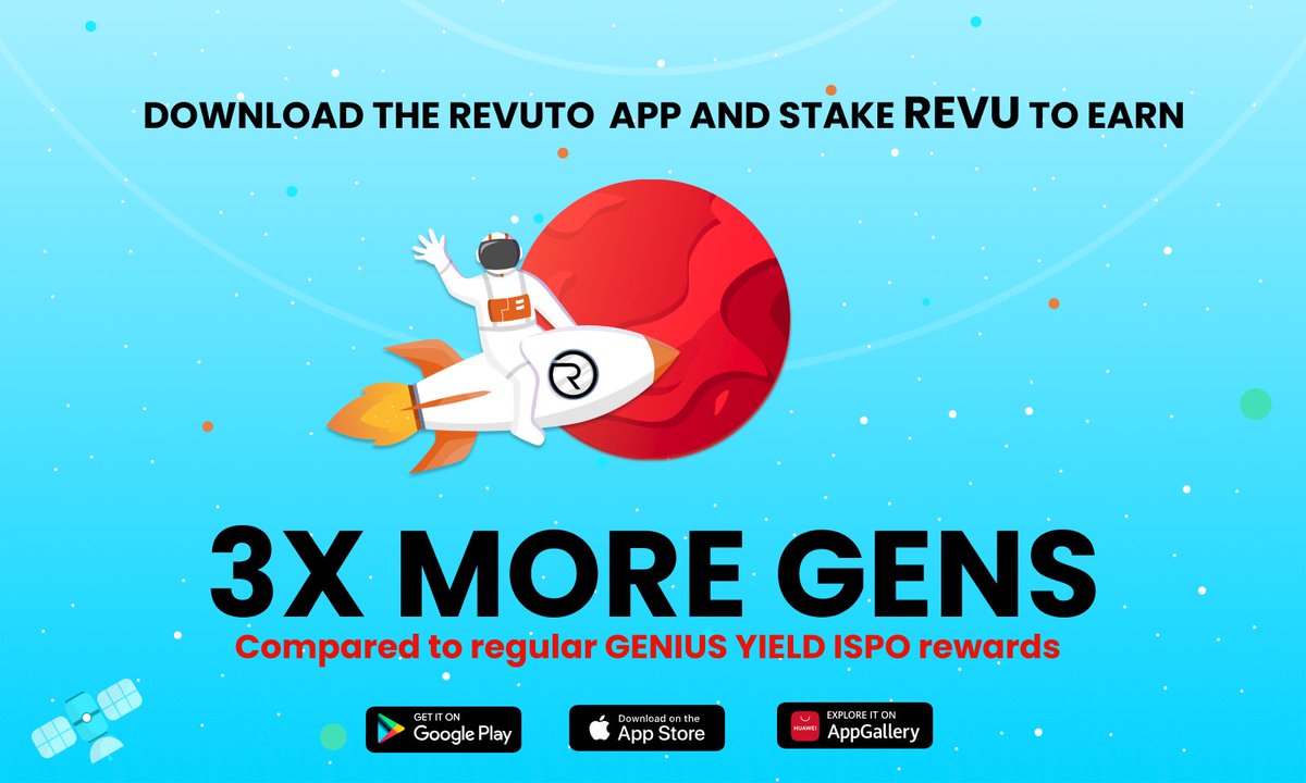 With all $GENS pools being saturated, Special #ISPO within the #Revuto Staking Center is your last chance to grab Genius Yield tokens.⌛️

Learn more:👉bit.ly/3r8rHdj

Like, Comment &amp; Retweet to win $25, $50 or even $100!💰

#Cardano #CardanoBlockchain #CardanoCommunity