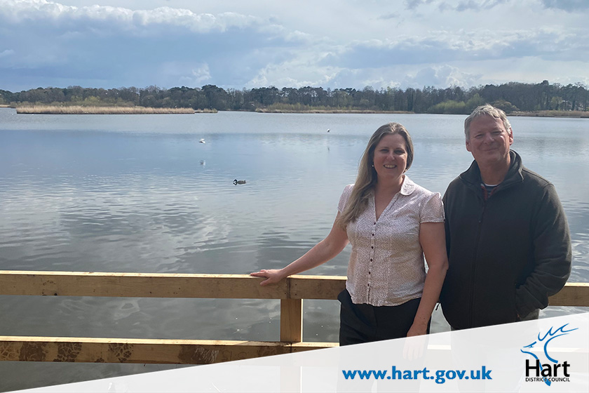 HartCouncil's tweet photo. Our Chief Executives &amp; partners visited #FleetPond today to walk the completed section of the #FleetPondCorridor. The phase 1 area, beside the trainline, in now 🎉OPEN🎉 

🔗 https://t.co/J8WDPCJ6ip
📷 @Suttle_Stone https://t.co/yNBpWXgqMJ