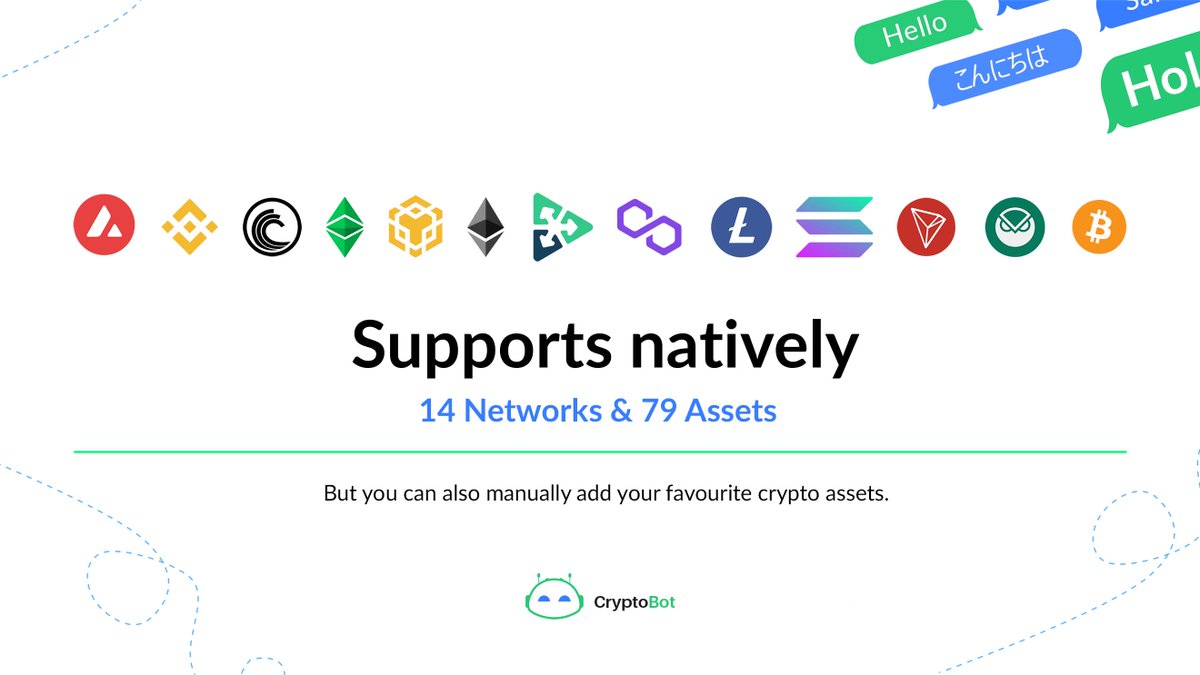 AbsoluteWallet's tweet image. 🤖 Did you know that #CryptoBot wallet natively supports 14 #Blockchains and 79 Assets? 

And not only that, but you can also manually add your favourite #crypto assets! 👀

Try CryptoBot wallet for yourself on:

▶️  cryptobot.page