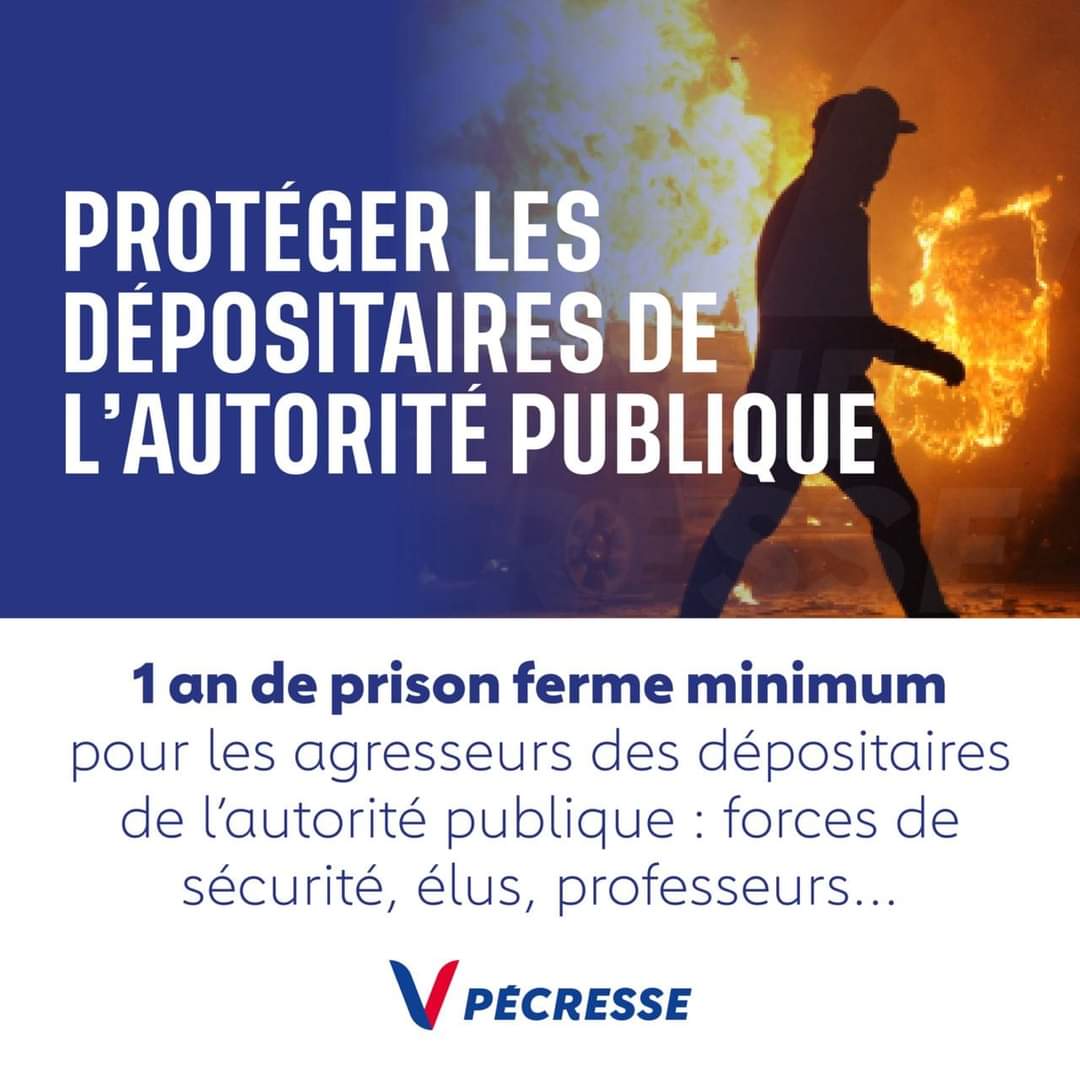 🗣 Protéger les dépositaires de l'autorité publique !  

🇨🇵 Retrouvez l'essentiel du programme de Valérie Pécresse sur valeriepecresse.fr

🗳 Dimanche 10 avril, je vote #valériepécresse !! 

#Presidentielle2022 #Pecresse2022 #protection #forcesdesécurité #élus #professeurs