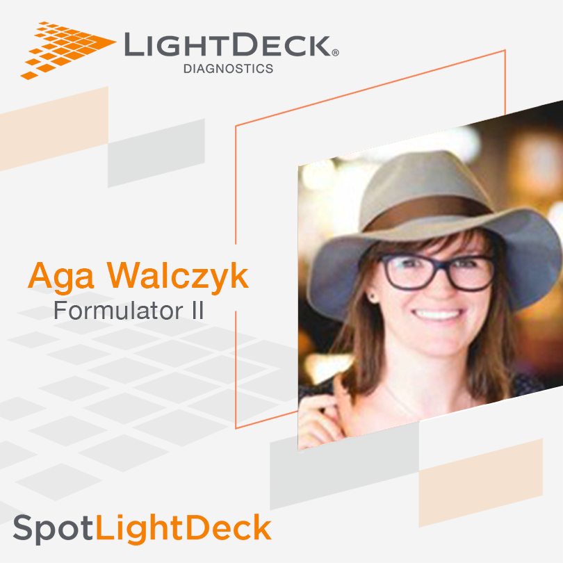 LightDeckDx's tweet photo. Our Employee SpotLightDeck Feature of the Month for April is Formulator II Aga Walczyk. Fun fact about Aga, when she lived in Poland she competed on a national biathlon team! Today, in Boulder she loves to find new hiking trails and enjoys trail running. #work #team #colorado https://t.co/3CUyG3bw74