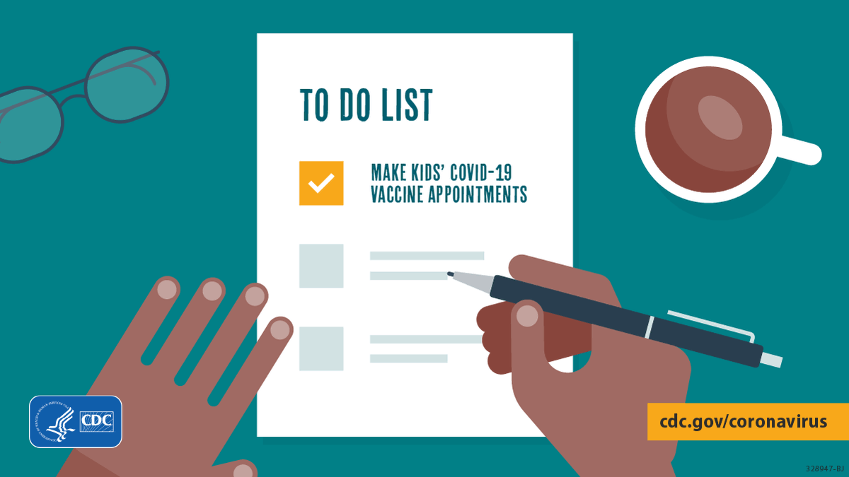 CDCgov's tweet photo. Parents: Have your children ages 5 years and older been vaccinated against #COVID19?
If not, check that off your to-do list today. Talk to your child’s doctor or find a vaccine at https://t.co/2akIUZ14Rd. https://t.co/hnB4McAWgT