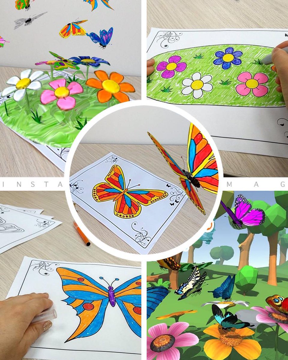 KidsSTEM's tweet photo. Fun #application “AR Butterflies and Flowers”: painted on paper butterflies are coming alive and flying over flowers - right in your room! This magic is called augmented reality.
Never before has coloring #pictures been so exciting: https://t.co/uXx3UgirHG https://t.co/qwqFu91yVt https://t.co/fgdmWAubIb