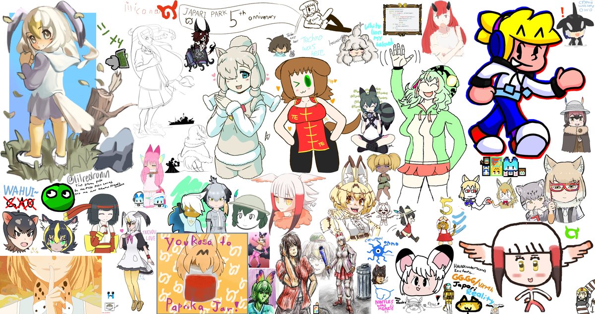 JapariParkEN's tweet photo. Last week, we celebrated our Discord server's 5th anniversary with many festivities, including this drawing collab! Please check it out! 🎉
Full Resolution here: https://t.co/myQ2AeeA6l https://t.co/pO8uq1k7Xy