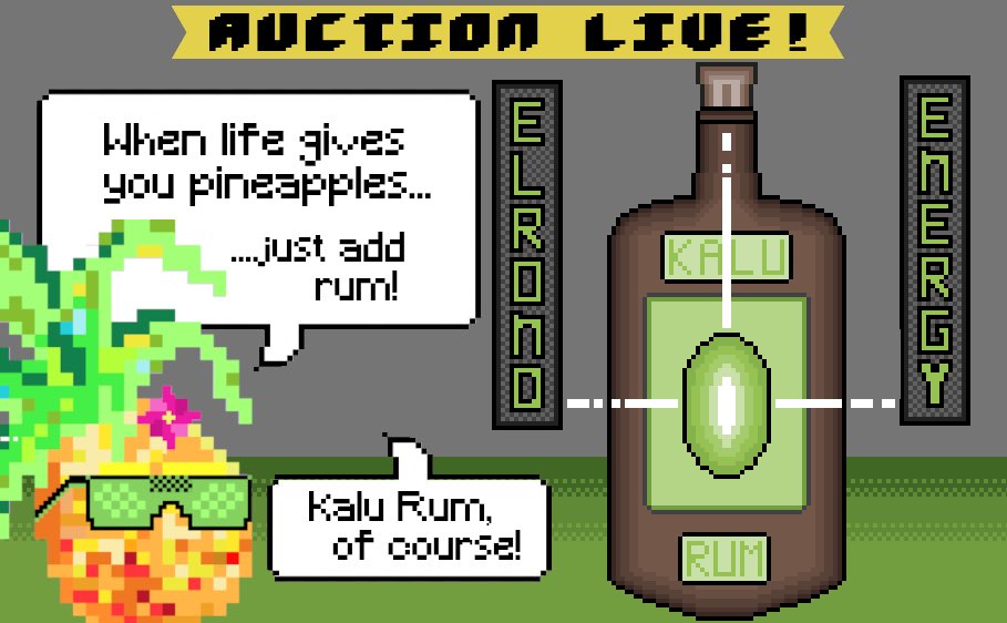 Let the festivities begin!! 🍍
@KaluakTribe, along with our very own @ElrondEnergy, are auctioning off a prized Kalu Rum to raise funds!! 

💚To spice up the event I will giveaway a Kalu’Ak postcard! 

LIKE + RT follow @KaluakTribe 
🔗api.frameit.gg/v1/share/ENERG…
