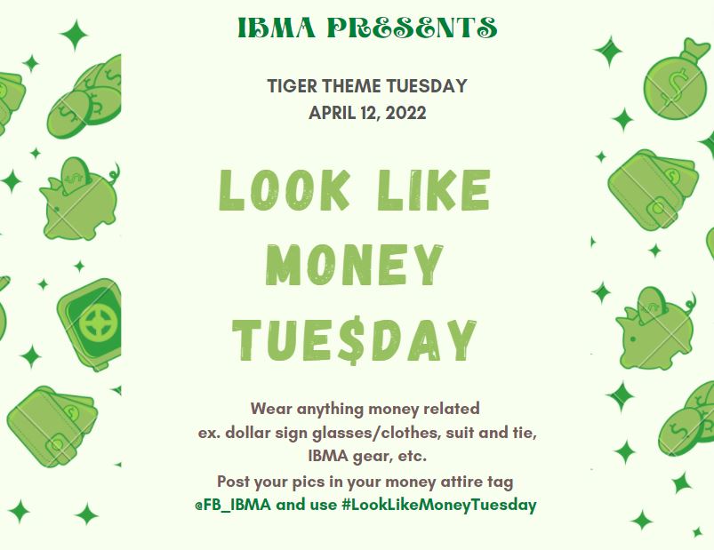 FB_IBMA's tweet photo. Hey @THS_Tigers use this weekend to start planning your Tiger Theme Tuesday outfits for next week! 

We wanna see you ALL look like MONEY💵💴💶💷, next Tuesday, April 12! 

#LookLikeMoney #LookLikeMoneyTuesday #FinancialLiteracyMonth💵 https://t.co/rj4VPvI5aH