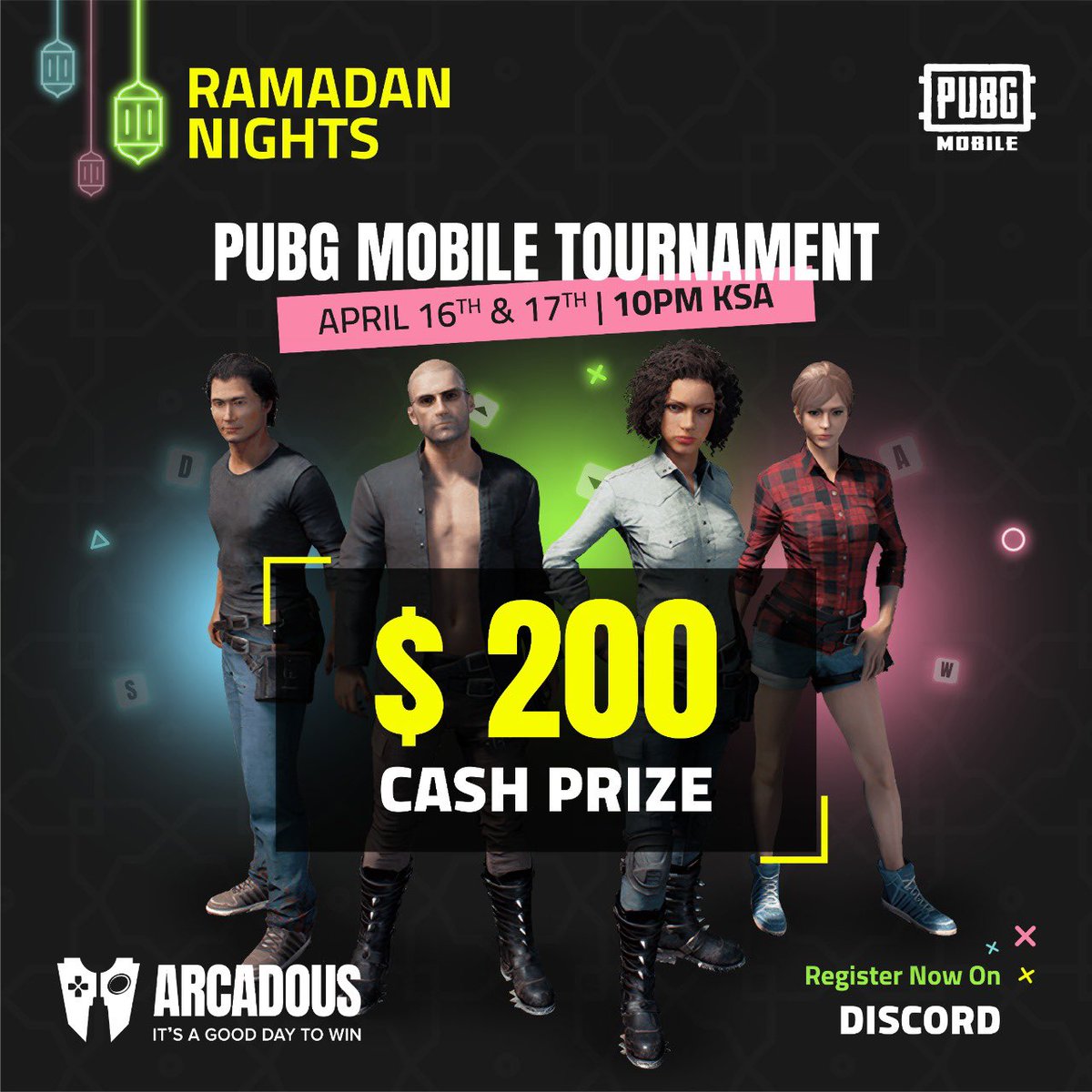 arcadous's tweet photo. ولعت يا جيمرز 🔥.. ليالي رمضان مع أركايدس تكمل في بطولة للعبة الببجي موبايل.. للمعلومات عن التسجيل و نظام البطولة ادخل الى الديسكورد 

https://t.co/rDbt9F3zfe

#pubg #PUBGMOBILE #gaming https://t.co/pi8uWKxIT1