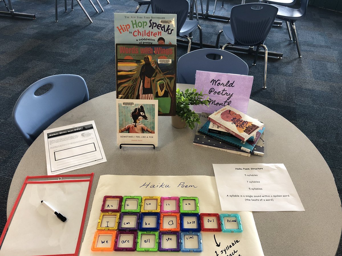 Beaumonde_LLC's tweet photo. Evidence that the learning environment is indeed the third teacher. Different LLC book displays inspired a poem on autism @VP_SBorges @PrincipalBuall https://t.co/d29DYPtddN