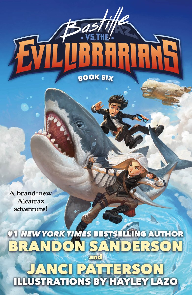 BrandSanderson's tweet image. Many of you have been asking about Alcatraz 6. Well today is your lucky day! Check out an article in Publishers Weekly about both Alcatraz and the Skyward series here.
publishersweekly.com/pw/by-topic/ch…

Here is the cover for Bastille vs. the Evil Librarians with Janci Patterson, out 9/20