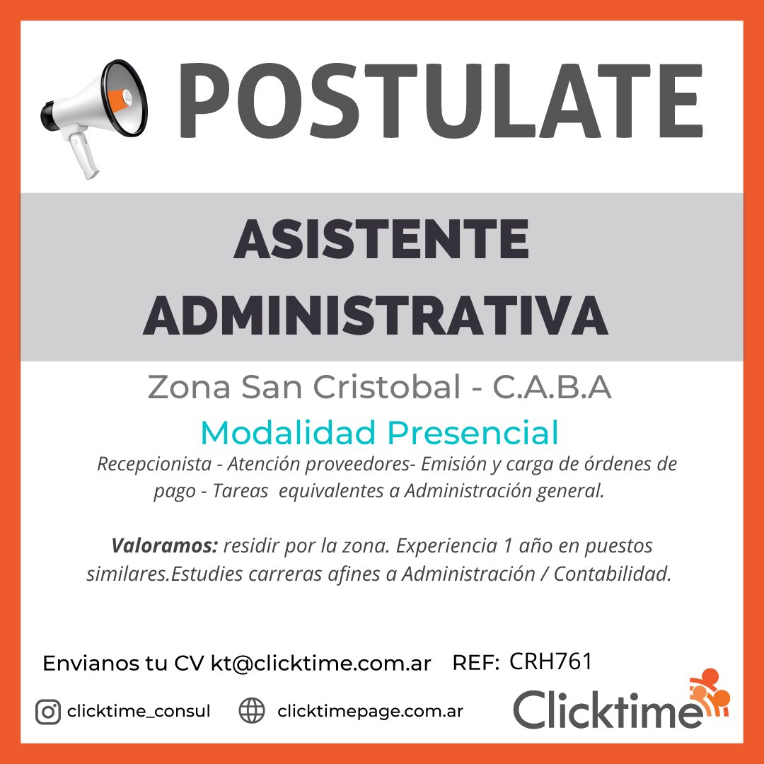 info_clicktime's tweet photo. 📢Nuestras #ofertaslaborales
Podes conocer más de estas búsquedas en #Postulate
https://t.co/e2DglsCSYY 

#jefedeobra #arquitecto #arqutectura #administración #empleo #trabajoenargentina #ofertadeempleo #clicktime #contadorpublico #ofertatrabajo https://t.co/W1P9ORQqJw