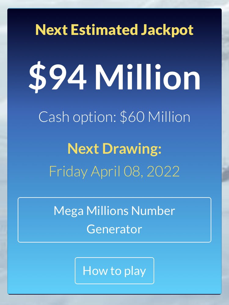 Get your numbers for tonight!

#megamillions #powerball #abetterquickpick #palottery #NCLottery #NYLottery #IWonTheOHLottery #TNLottery #TexasLottery #LotsOfPeopleWin #NewYorkLottery #AZLottery #AnythingCanHappenInNewJersey #delottery #mdlottery #CALottery #ItsYourTicket https://t.co/KMvL81z7Uz