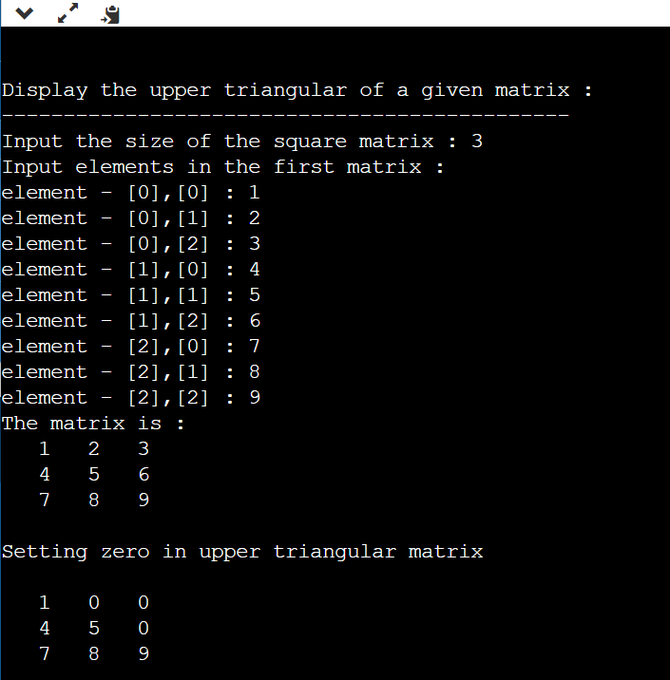 tripathi__vt's tweet photo. day"70" of #365daysofcode with 
@scaler_official

problem : "write a program to replace upper triangle elements in a matrix with a zero ."
//Started with C++//
#scalerdiscord #scalerlearning https://t.co/nbf62xLd2s