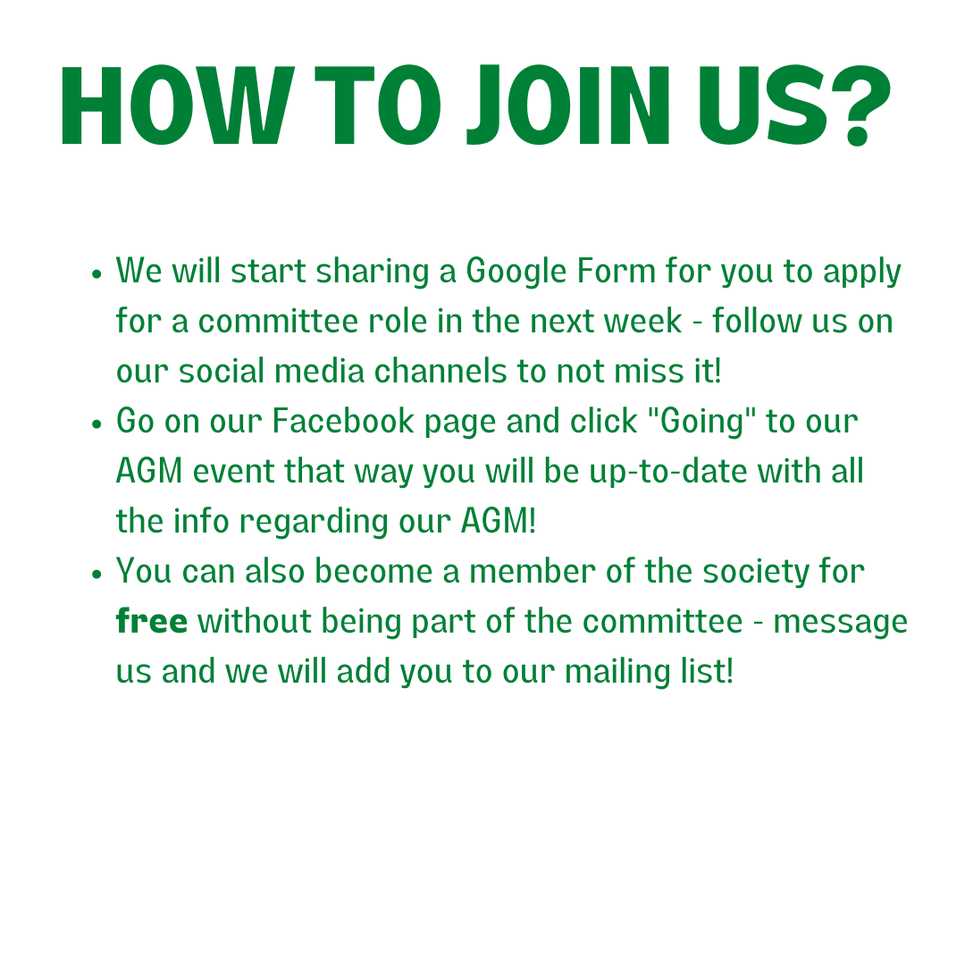 You can be on the Healthy Planet Committee next year!
Our AGM is on the 1st of May and will take place online!
Follow our AGM event for a chance to run to be on the committee or to vote for the committee of the coming year. New and old members welcome!
fb.me/e/1jTYX3Yng