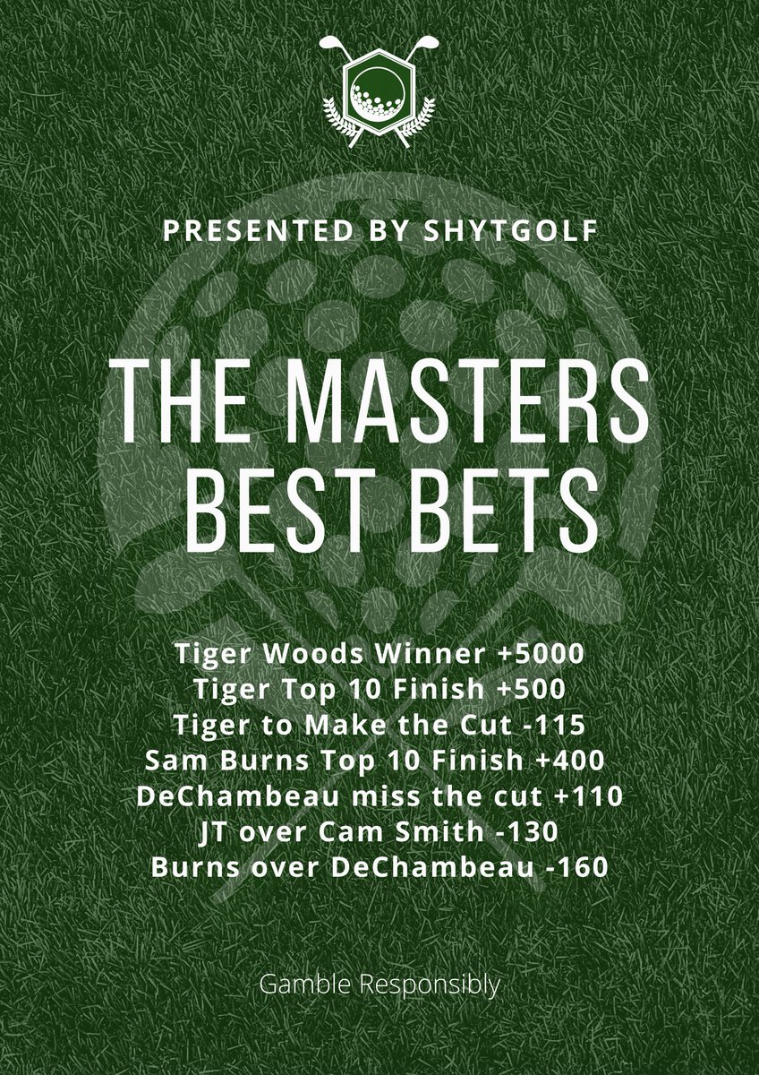 Shytpostmedia's tweet photo. Cross posted from our Facebook page. #themasters is underway and we've got some bets on the action! Check us out on all our socials!!

#shytpost #shytgolf #degenerate #bets #gambling #tiger #Masters #betresponsibly #followus https://t.co/tAZURJqhaN